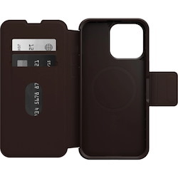 OtterBox Strada Carrying Case (Folio) Apple iPhone 15 Pro Max Smartphone, Cash, Card - Brown