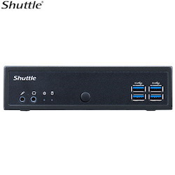 Shuttle DL30N Slim Mini PC 1L Barebone - Intel Processor N100, Fan-Less, Lan, RS232/RS422/RS485, Hdmi, DP, Vga, Vesa Mount, 65W Adapter