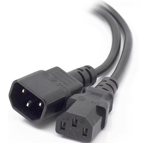 IEC C13 TO C14 EXTENSION CORD - BLACK - 1m