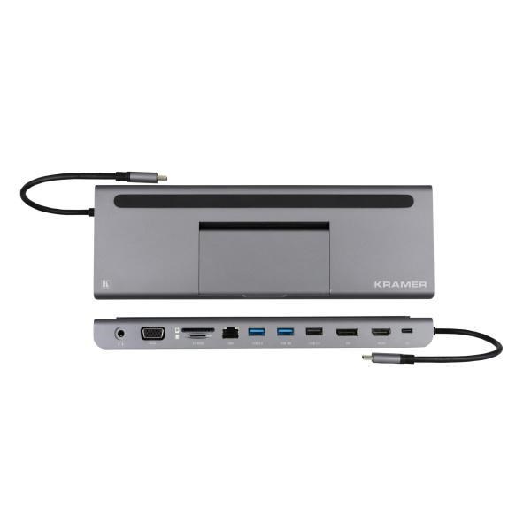 Kramer Docking Station - Multiport Adapter Usb Type-C-HDMI/DP/RJ45/2 X Usb 3.0/Usb 2.0/SD/microSD/PD/VGA/Audio3.5 (Cable Tools, Adapters &Amp; Connectors)
