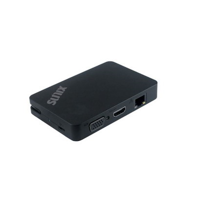 Sunix Usb Type C Portable Mini Dock Plus Power With Usb 3.0 / Gigabit Ethernet / Vga / Hdmi / Power Delivery2.0