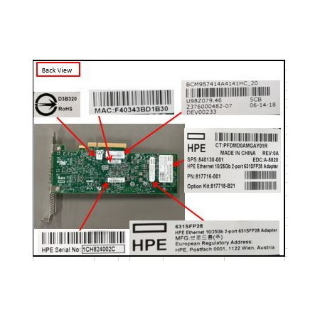 HPE 631 25Gigabit Ethernet Card for Server - 20GBase-X - SFP28 - Plug-in Card