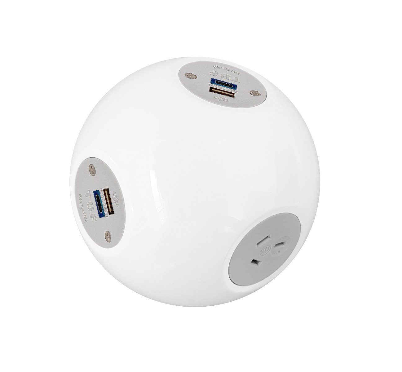 Elsafe Oe Elsafe: Pluto 1 X Gpo / 2 X 5A Tuf With 2000MM Lead With 10A Three Pin Plug - White/Silver