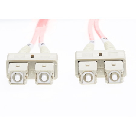 4Cabling 1M SC-SC Om1 Multimode Fibre Optic Cable: Salmon Pink