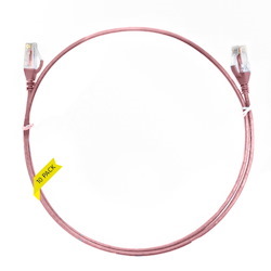 4Cabling 0.75M Cat 6 Ultra Thin LSZH Pack Of 10 Ethernet Network Cable. Pink