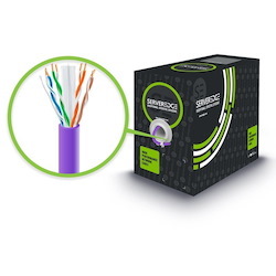 Serveredge Cat6 305M Network Cable - Utp Solid PVC 23Awg - Purple