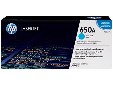 HP 650A Original Laser Toner Cartridge - Cyan - 1 Each