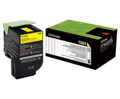 Lexmark Unison 708Y Original Standard Yield Laser Toner Cartridge - Yellow - 1 Pack