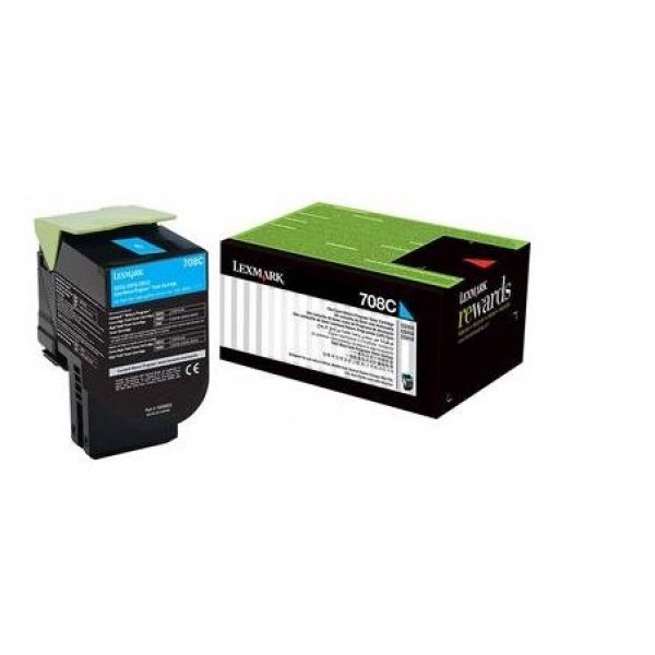 Lexmark Unison 708C Original Standard Yield Laser Toner Cartridge - Cyan - 1 Pack