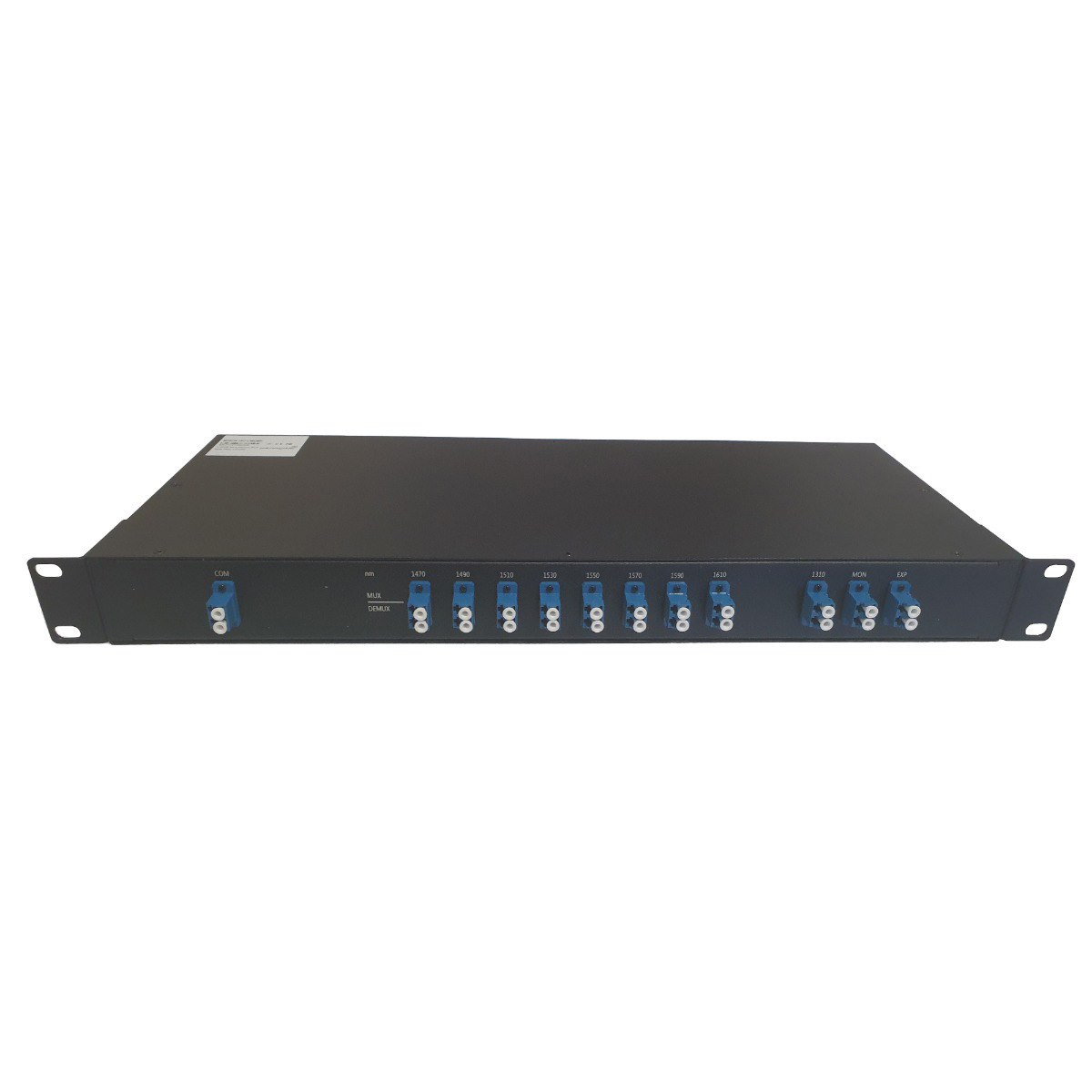 PlusOptic Infinimux, 8 Channel (1470-1610NM) Dual Core CWDM Mux / Demux 1Ru 19" Chassis + 1310NM Pass Through Port, Expansion And Monitoring Port Md-8Ch-1Ru-Cwdm-1310-Dx