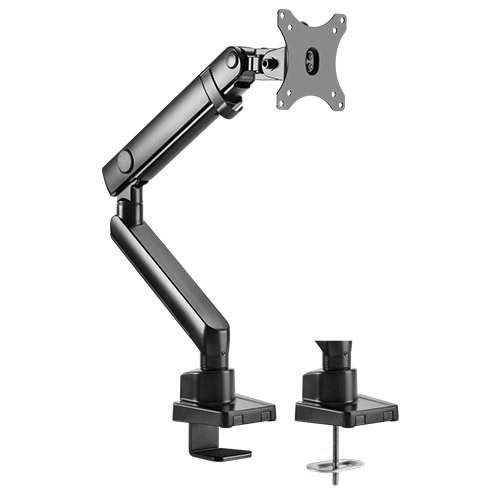 Brateck Single Monitor Aluminium Slim Mechanical Spring Monitor Arm Fit Most 17'-32' Monitor Up To 8KG Per Screen