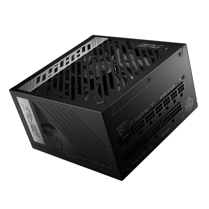 Msi MPG A1000g Pcie5 1000W Atx Power Supply Unit, 80 Plus Gold, Fully Modular Flat Cables, 0 RPM Mode, Active PFC Design