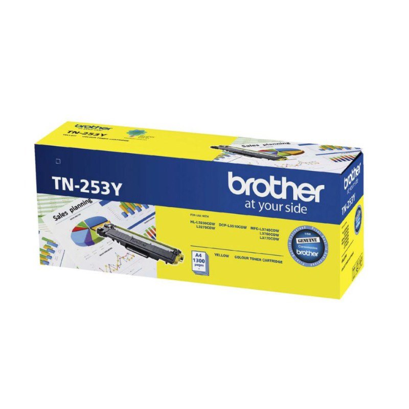 Brother TN-253Y Yellow Toner Cartridge To Suit - HL-3230CDW/3270CDW/DCP-L3015CDW/MFC-L3745CDW/L3750CDW/L3770CDW (1,300 Pages)