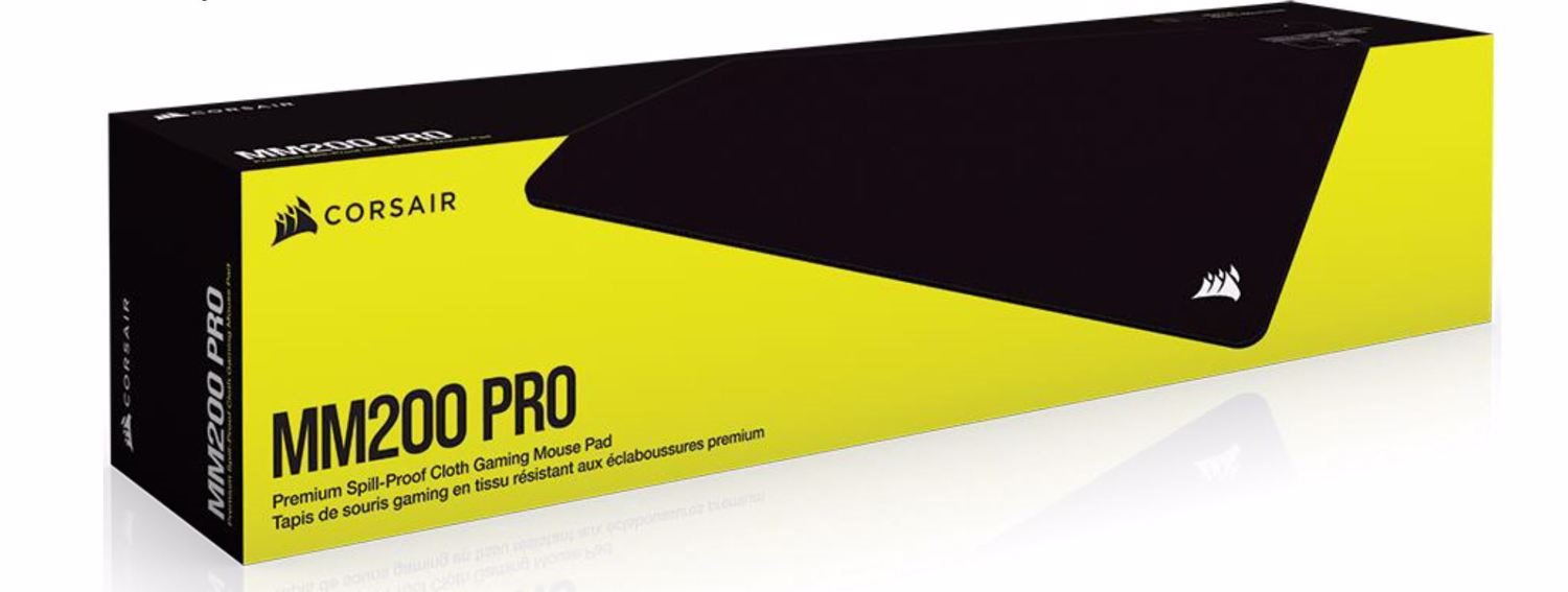 Corsair MM200 Pro Premium Spill-Proof Cloth Gaming Mouse Pad – Heavy XL - 450MM X 400MM Surface, Black Surface