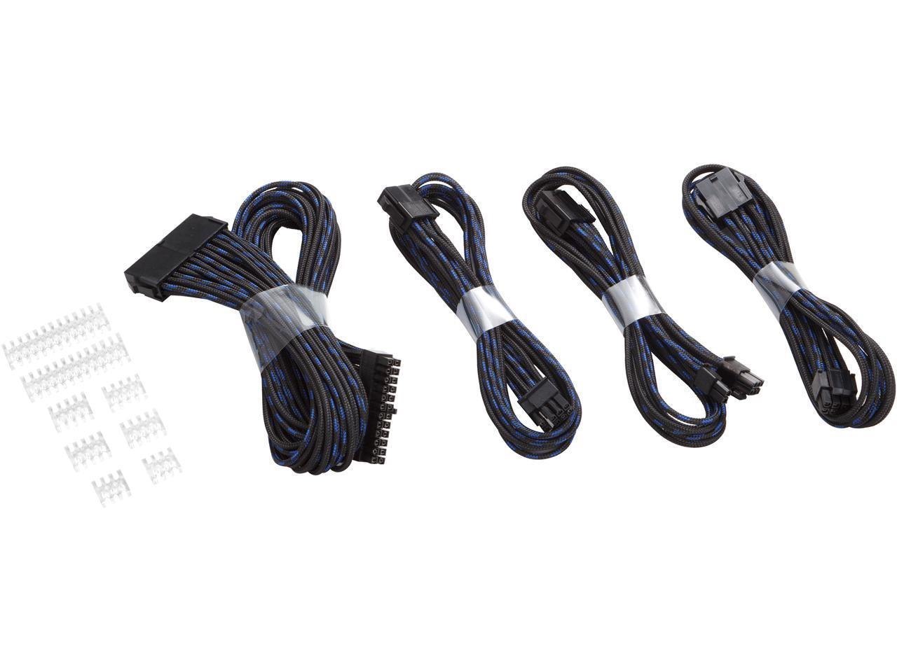 Phanteks Ph-Cb-Cmbo_Sbl 1.64 FT. (0.50M) Sleeved Extension Cables For Vga And Motherboard.