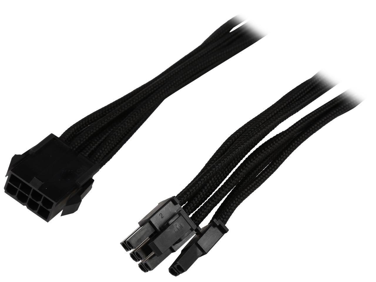 Phanteks PH-CB8V_BK 1.64 FT. (0.50M) 8 To 8 (6+2) Pin Vga Premium Sleeved Extension Cable