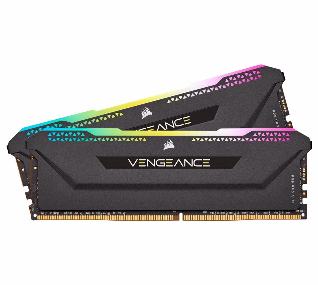 Corsair DDR4, 3600MHz 16GB 2x8GB Dimm, Unbuffered, 18-22-22-42, BaseSPD@2666, XMP 2.0, Vengeance RGB Pro SL Black Heatspreader, RGB Led, 1.35V, For Amd Ryzen