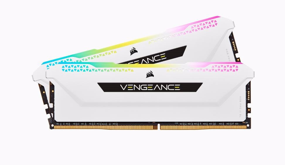 Corsair DDR4, 3200MHz 32GB 2x16GB Dimm, Unbuffered, 16-20-20-38, XMP 2.0, Vengeance RGB Pro SL White Heatspreader, RGB Led, 1.35V, For Amd Ryzen & Intel