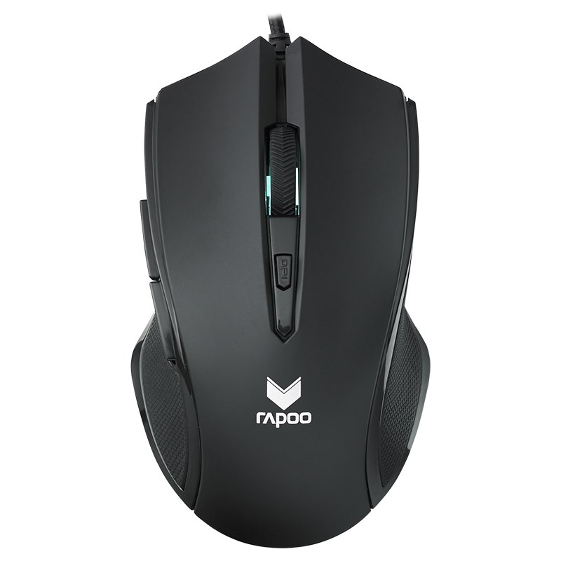 Rapoo V20S Led Optical Gaming Mouse Black - Up To 3000Dpi 16M Colour 5 Programmable Buttons