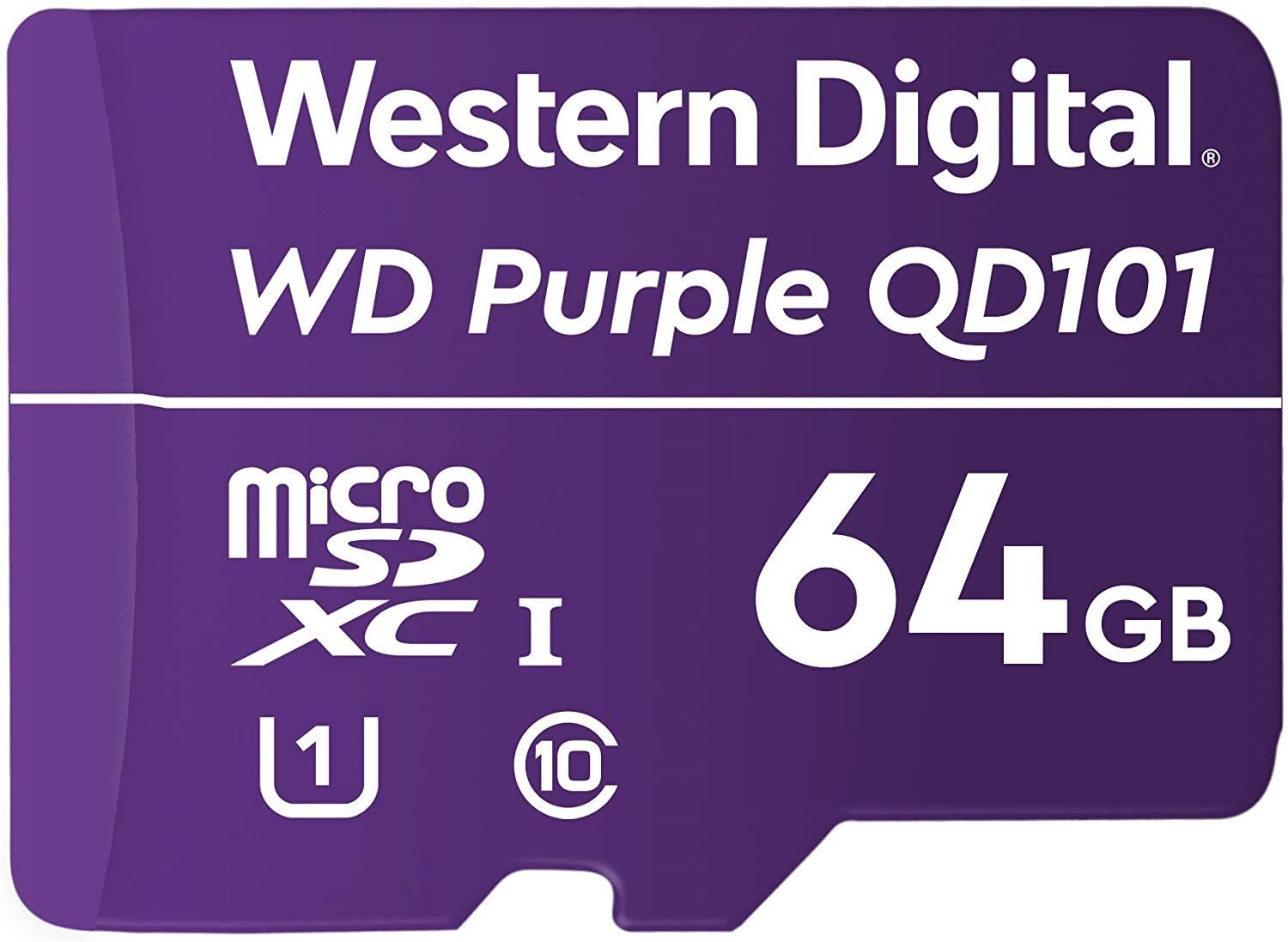 Western Digital WD Purple 64GB MicroSDXC Card 24/7 -25°C To 85°C Weather & Humidity Resistant For Surveillance Ip Cameras mDVRs NVR Dash Cams Drones