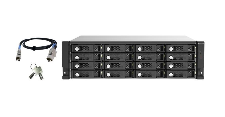 Qnap TL-R1620Sep-RP Expansion Storage 16 Bay Hot-Swappable 3U Rackmount 4 X 12Gb/s Sas 3.0 Wide Ports