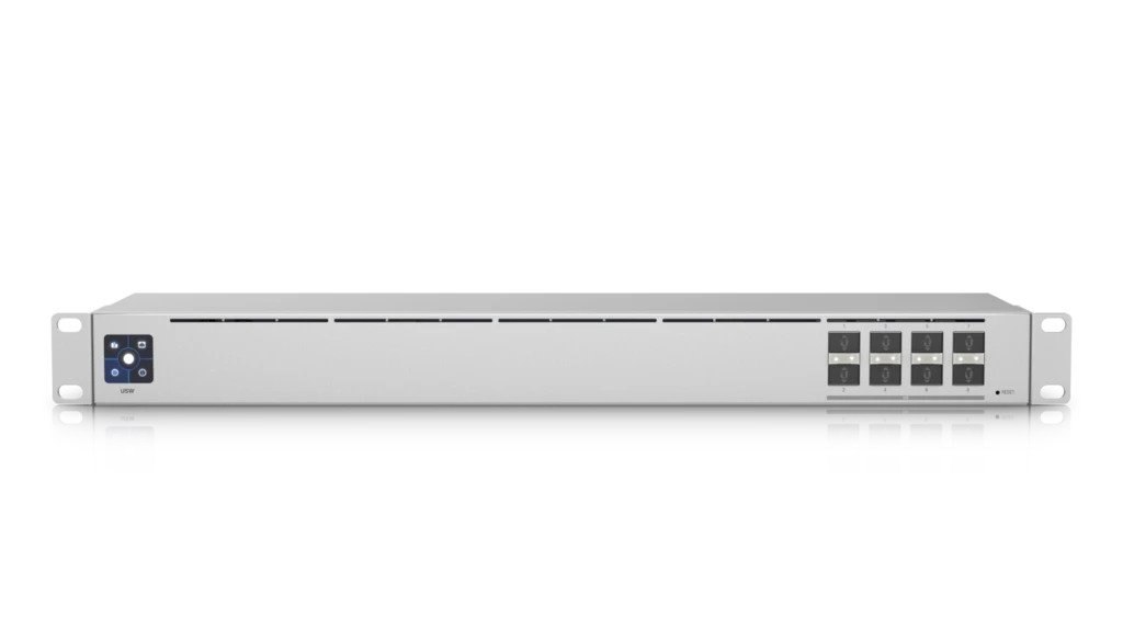 Ubiquiti UniFi USW-Aggregation, 8-Port 10G SFP+ Aggregation Switch, Layer 2 Switch, Fanless, 1U Rackmount, Incl 2Yr Warr