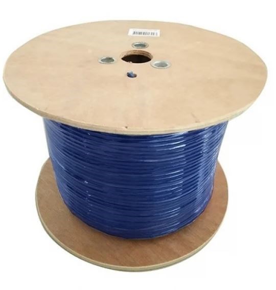 8Ware 350M Cat6a Cable Roll Blue Bare Solid Copper Twisted Core PVC Jacket >305M