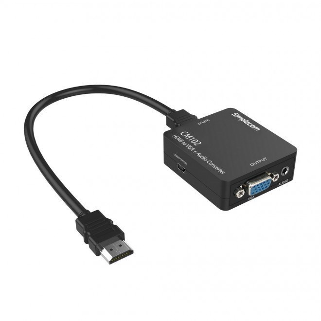 Simplecom CM102 Hdmi To Vga + Audio 3.5MM Stereo Converter