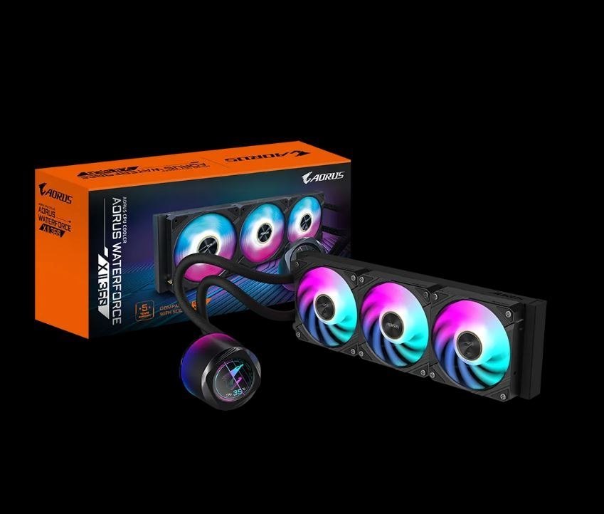 Gigabyte Aorus Waterforce X Ii 360 LCD Display Aio Liquid Cooler, Intel 2066, 2011,1366,115X,1700, Amd TR4, Am5, Am4, STRX4