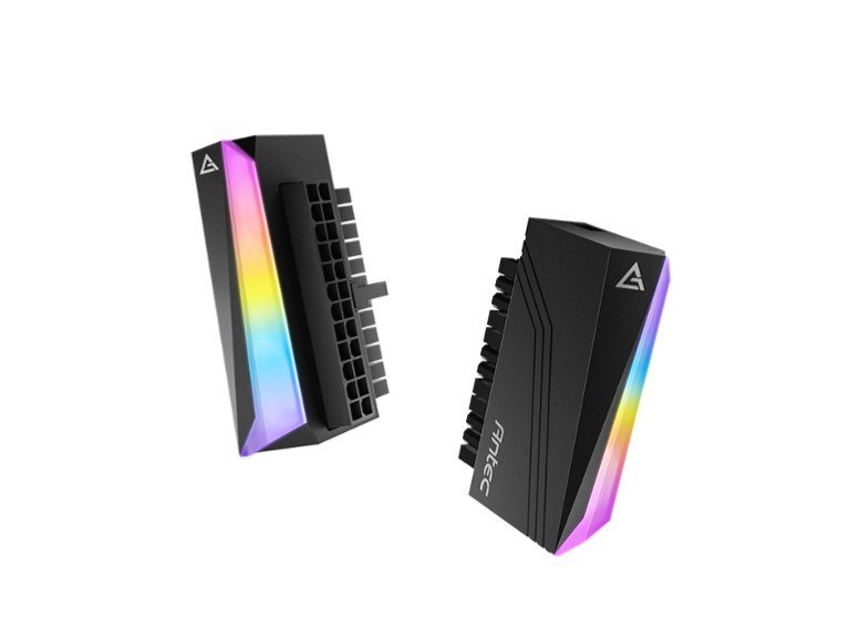 Antec 24Pin 90 Degrees Argb Adapter, Easy Routing, Bright RGB Rainbow Effect Black