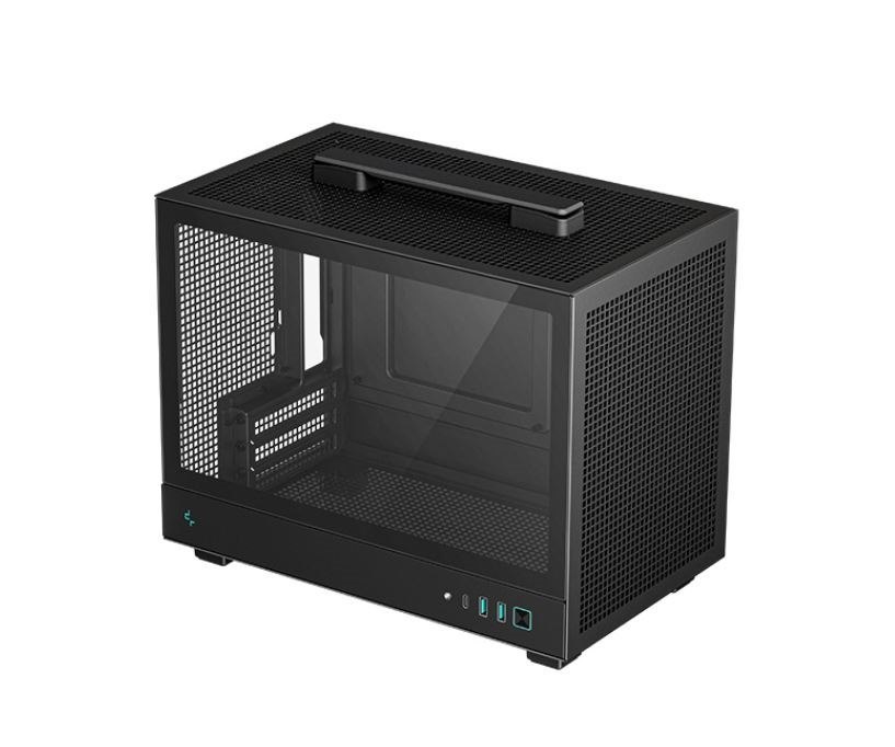 DeepCool CH160 Ultra-Portable Mini-ITX Case, Mesh And Glass Panels,Full Sized Air Cooler Support, Carry Handle 336×200×283.5MM