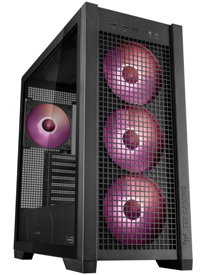 Asus GT302 Tuf Gaming Argb Black Atx Mid Tower Case, Tempered Glass Compact Case, Mesh Panel,(BTF)