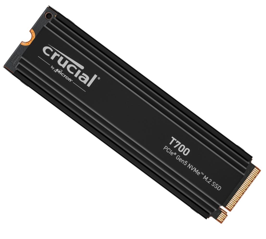 Crucial T700 4TB Gen5 NVMe SSD Heatsink 12400/11800 MB/s R/W 2400TBW 1500K IOPs 1.5M HRS MTTF With DirectStorage Intel 13TH Gen & Amd Ryzen 7000