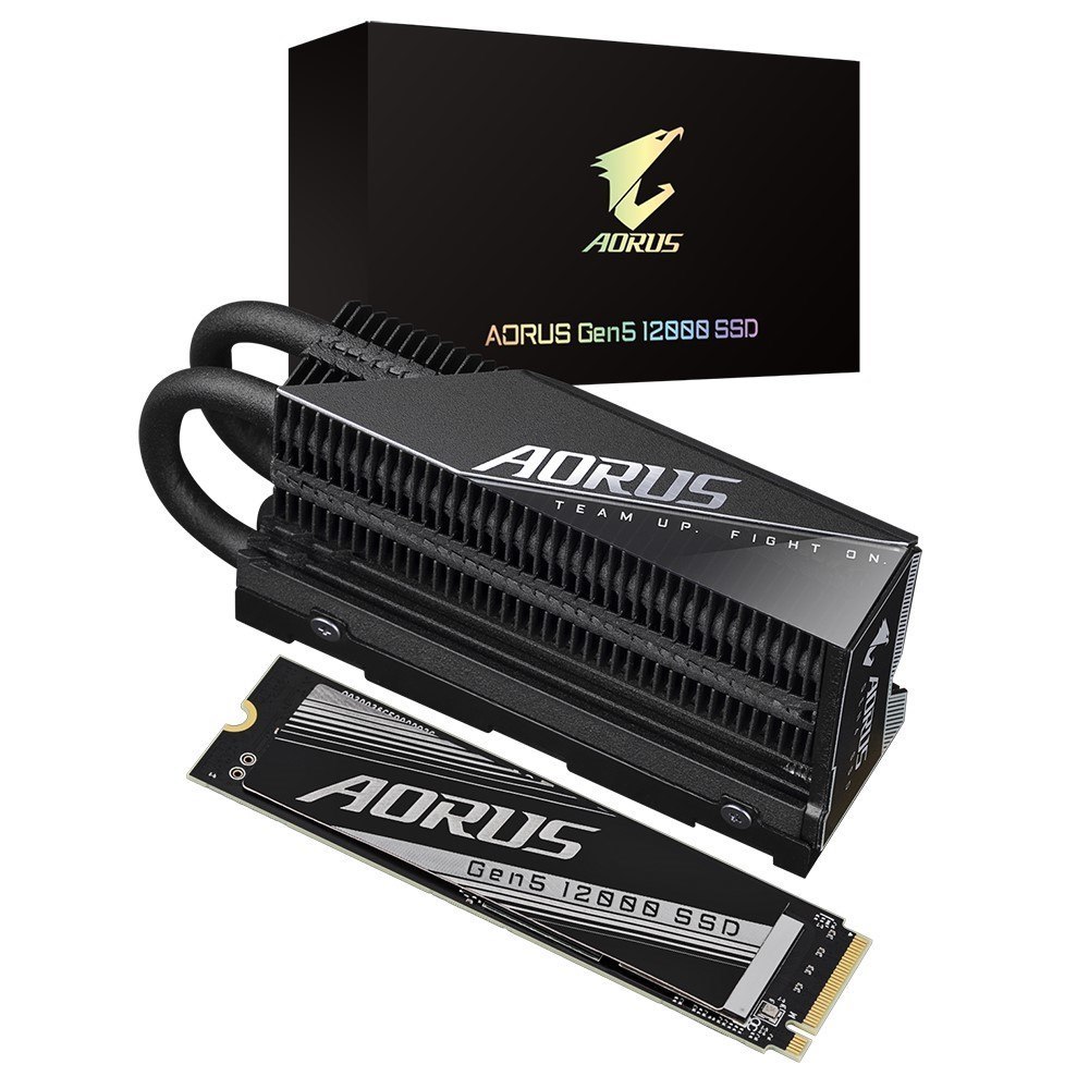 Gigabyte Aorus Gen5 12000 SSD 2TB, PCIe 5.0 X4, NVMe 2.0, Sequential Read Speed : Up To 12,400 MB/s, Sequential Write Speed Up To 11,800 MB/s