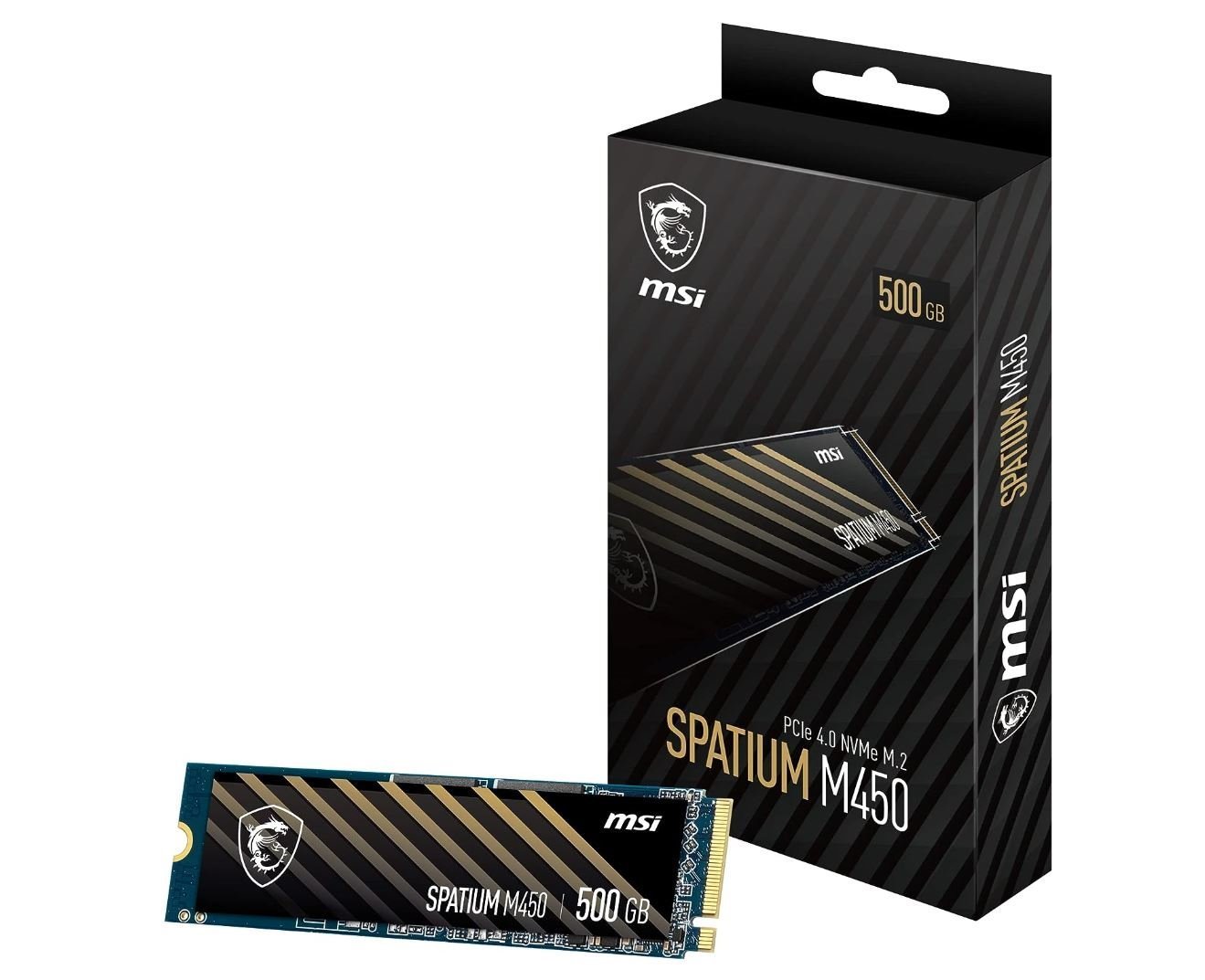 Msi Spatium M450 500GB M.2 Nvme Pcie Gen4 SSD, 5 Year Warranty