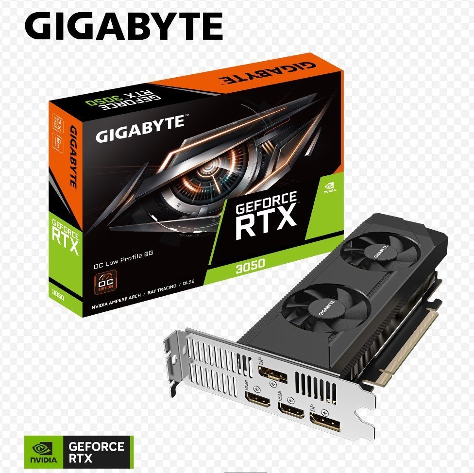 Gigabyte GF RTX 3050 PCIe X16, 6GB GDDR6, Oc Low Profile, 3YR WTY