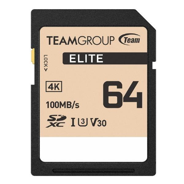 Team Group Elite SDXC Uhs-I U3 High Speed Memory Card 64GB, R/W (Max) 100MB/s 50MB/s, V30