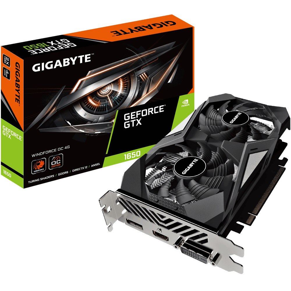 Gigabyte nVidia GeForce GTX 1650 D6 Windforce Oc 4G Rev. GDDR6 2.0 Pci-E 3.0 X 16 7‎680x4320@60Hz 1xDP 1xHDMI 1xDVI-D