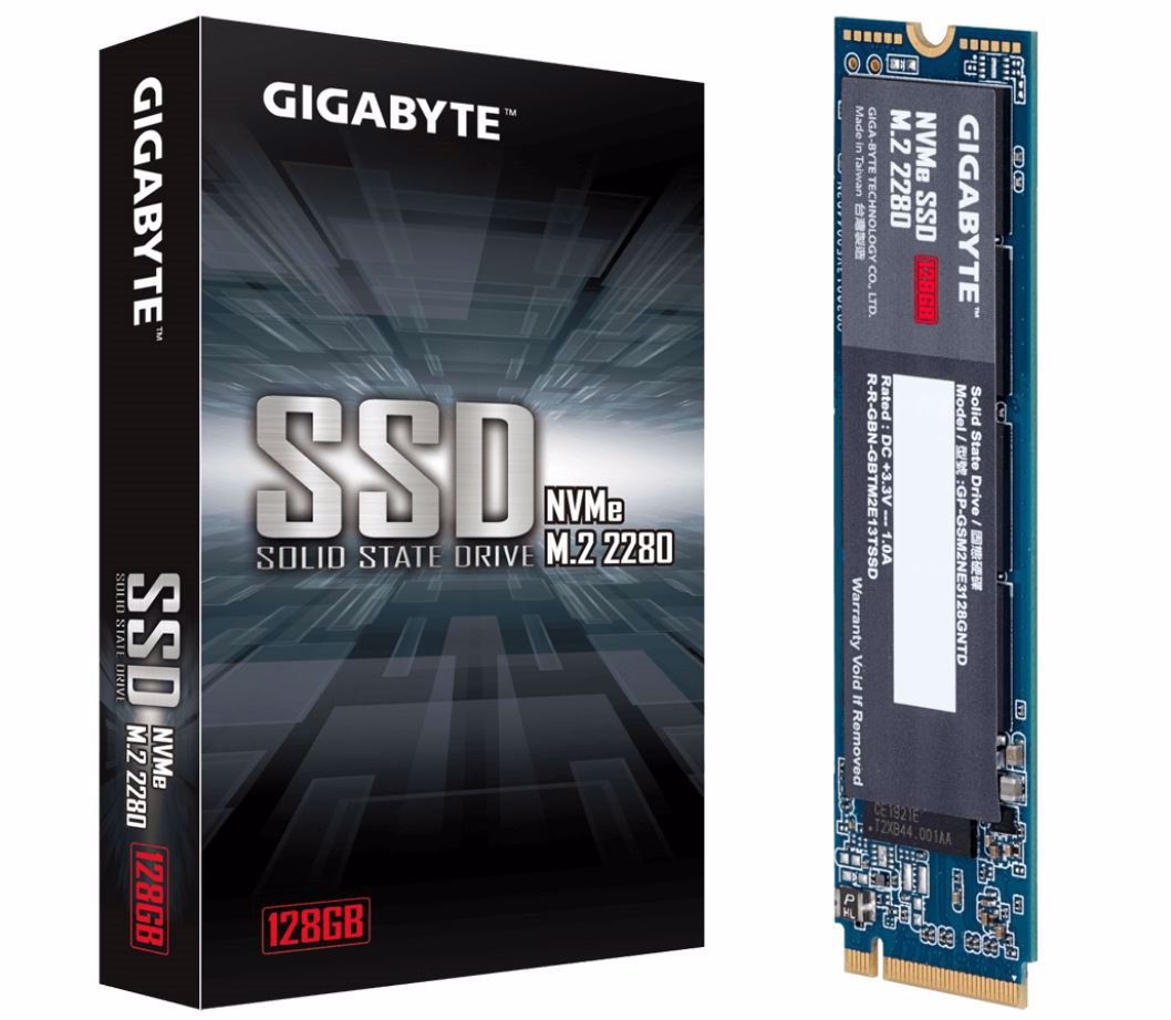 Gigabyte M.2 PCIe NVMe SSD 128GB V2 1550/550 MB/s 100K/130K Iops 2280 80MM 1.5M HRS MTBF HMB Trim & S.M.A.R.T Solid State Drive 5YRS WTY