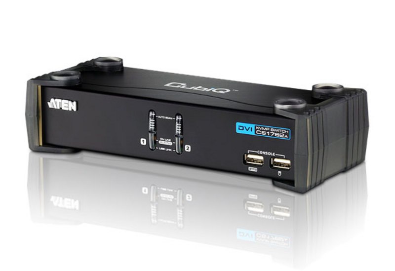 Aten 2 Port Usb Dvi KVMP Switch W/ Usb 2.0 Hub And Audio - Cables Included