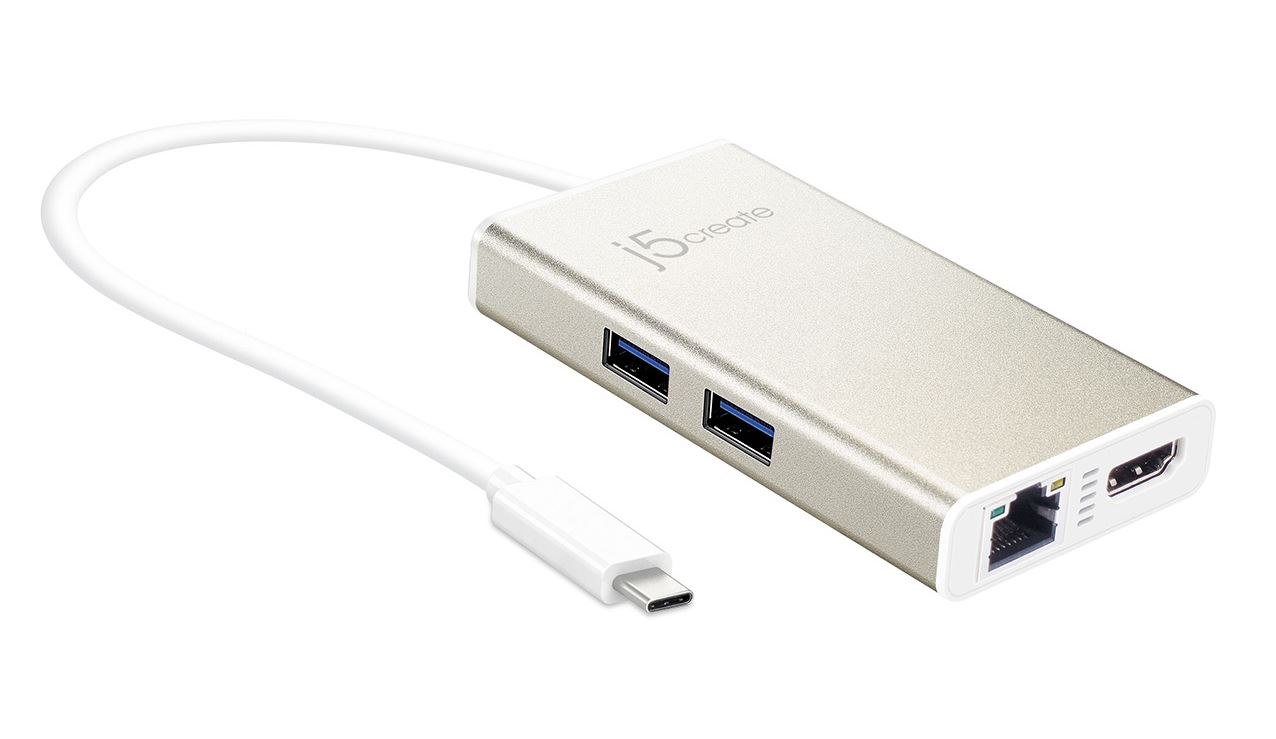 J5create Usb Type-C Multi-Adapter With Power Delivery Hdmi / Gigabit Ethernet / Usb 3.0 Hub
