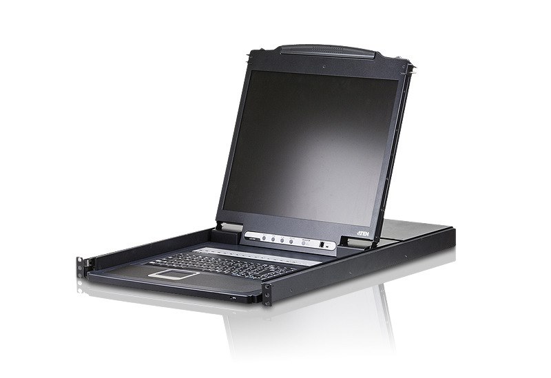 Aten 16 Port Rackmount Usb-Ps/2 Single Rail 19" LCD KVM, Cascadable, Multi-Platform Support