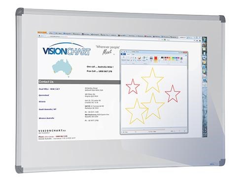 Vision 105" Porcelain Low Sheen Whiteboard 2400 X 1200 MM -89" Projection + 480 MM Spare