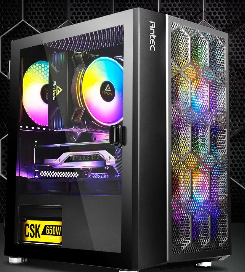 Antec NX200M RGB M-Atx, Itx Case, 3X FRGB Fan. Large Mesh Front For Excellent Cooling, Side Window, 1X 12CM Fan Included, Radiator 240MM. Gpu 275MM