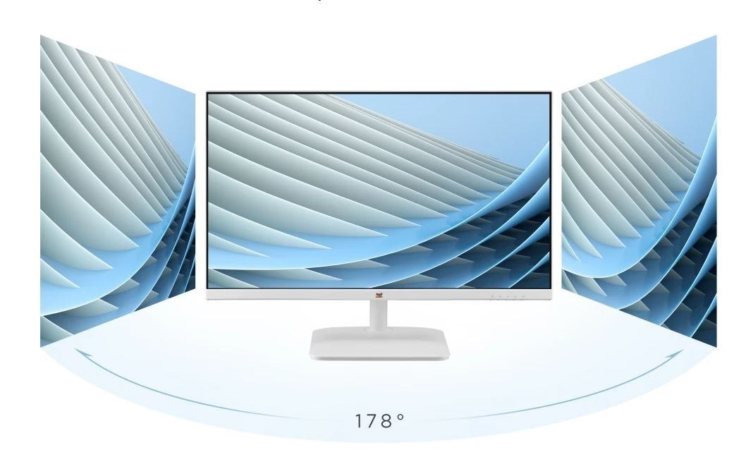 ViewSonic 24' Office SuperClear Ips, 4MS 75HZ, FHD 1080, Hdmi, Vga, 3.5 Audio, Multi-View, Speakers, Eye Care, Vesa 75M, Slim, 2432-H-W White Monitor