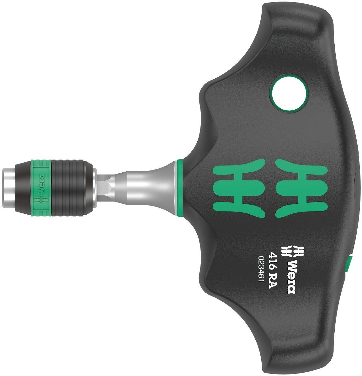 Wera 416 Ra T-Handle Bitholding Screwdriver With Ratchet Function And Rapidaptor Quick-Release Chuck