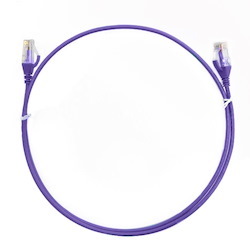 4Cabling 0.15M Cat 6 RJ45 RJ45 Ultra Thin LSZH Network Cables : Purple