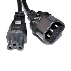 4Cabling 1M Iec C14 To C5 Power Cord: Black