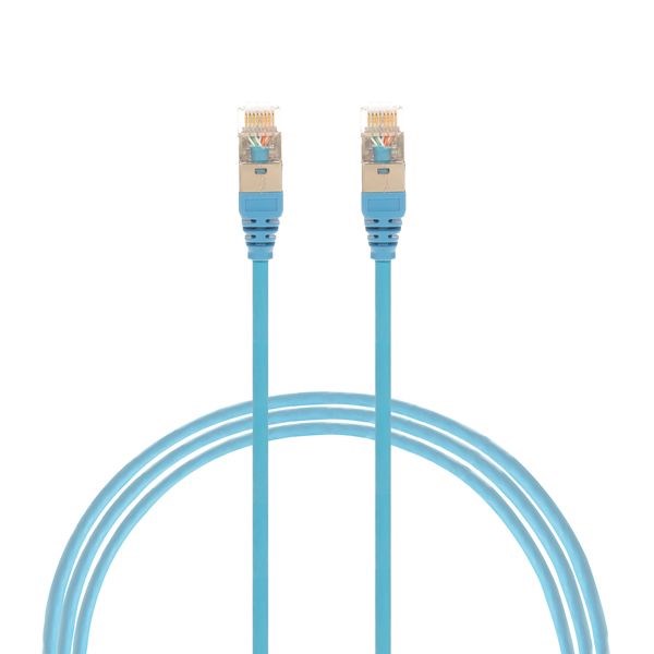 4Cabling 0.75M Cat 6A RJ45 S/FTP Thin LSZH 30 Awg Network Cable. Blue