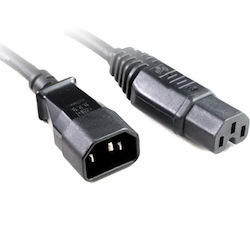 4Cabling Iec C14 To C15 High Temperature Power Cable Black 1M